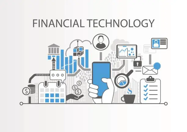  Illustration depicting a smartphone displaying various digital wallet icons, symbolizing the convenience and accessibility of managing financial transactions through mobile devices.